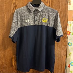 Under Armour Cal Bears Polo Shirt - Blue-Heather Grey - Large